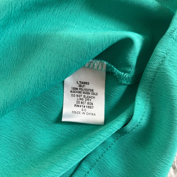 C. Luce Designer Turquoise Sleeveless Layered Blouse Women’s Size Small - Picture 8 of 12